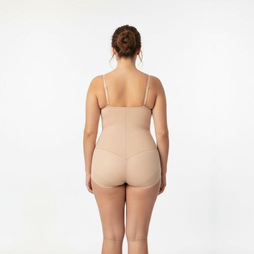 Body gainant élégance nude femme vu de dos, maintien discret et coupe invisible