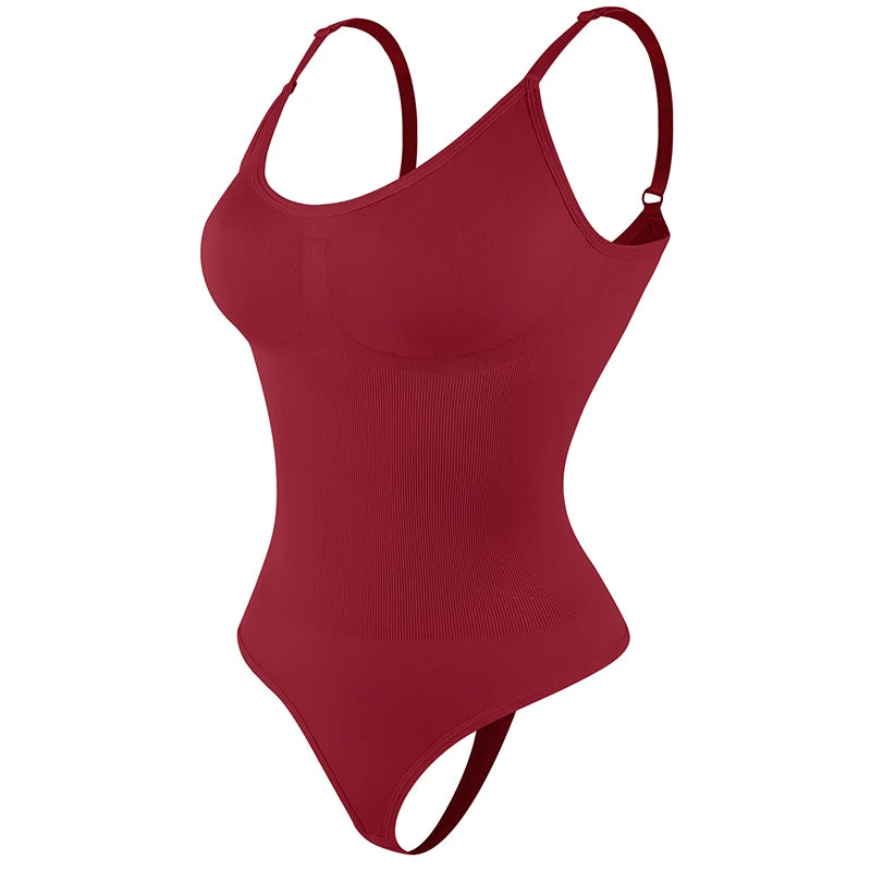 Body gainant seamless string bordeaux OFFUZA, effet ventre plat et coupe sans couture