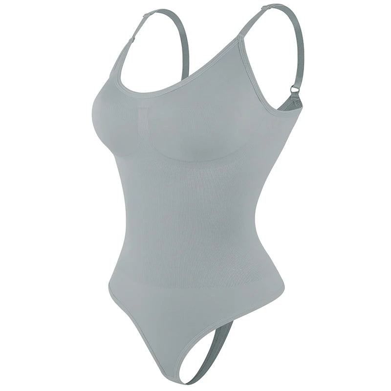 Body gainant seamless string gris foncé OFFUZA, finition sans couture et confort durable