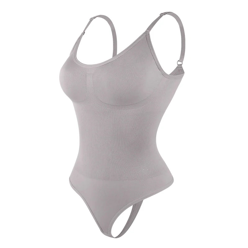Body sculptant seamless string gris OFFUZA, tissu extensible et maintien naturel