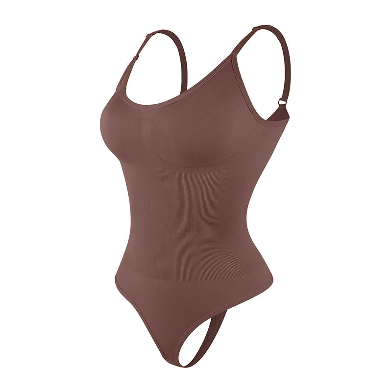 Body gainant seamless string marron OFFUZA, silhouette lissée et confort optimal