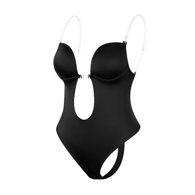 Body string dos ouvert noir OFFUZA, dos nu total et effet seconde peau