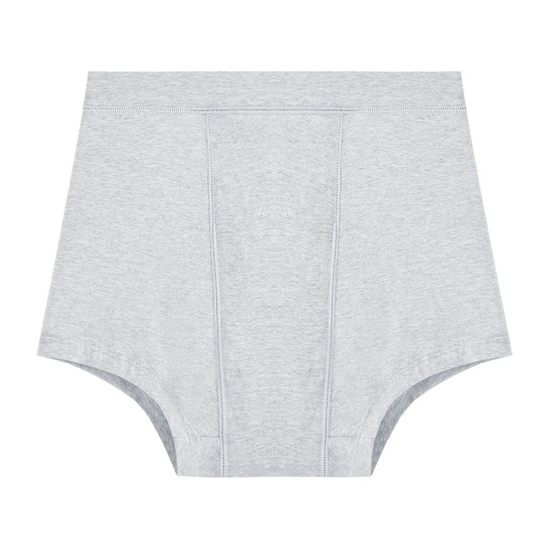 Boxer menstruel taille haute OFFUZA gris vue à plat