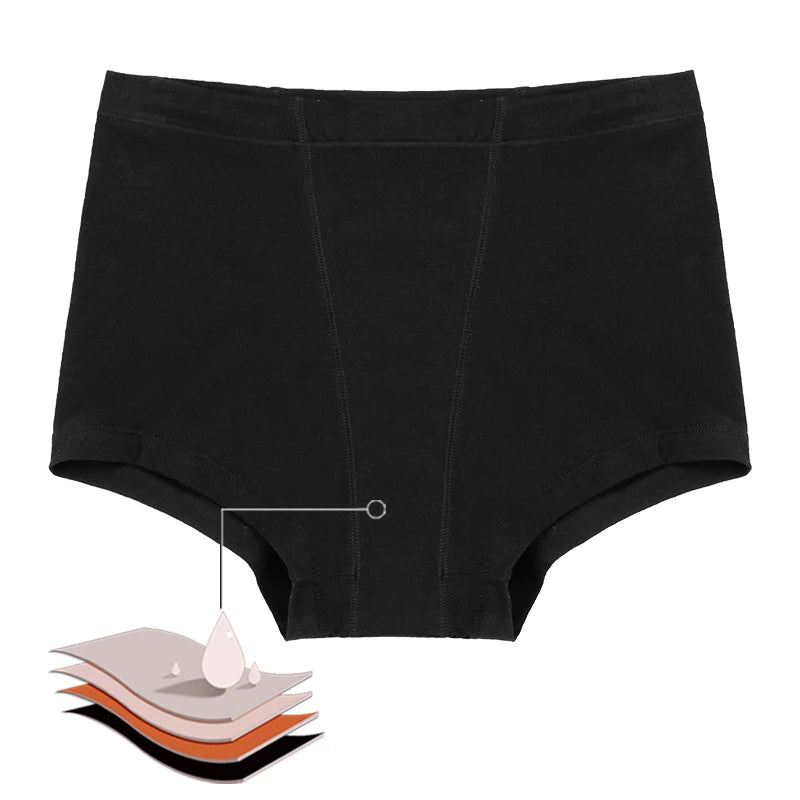 Boxer menstruel taille haute noir OFFUZA