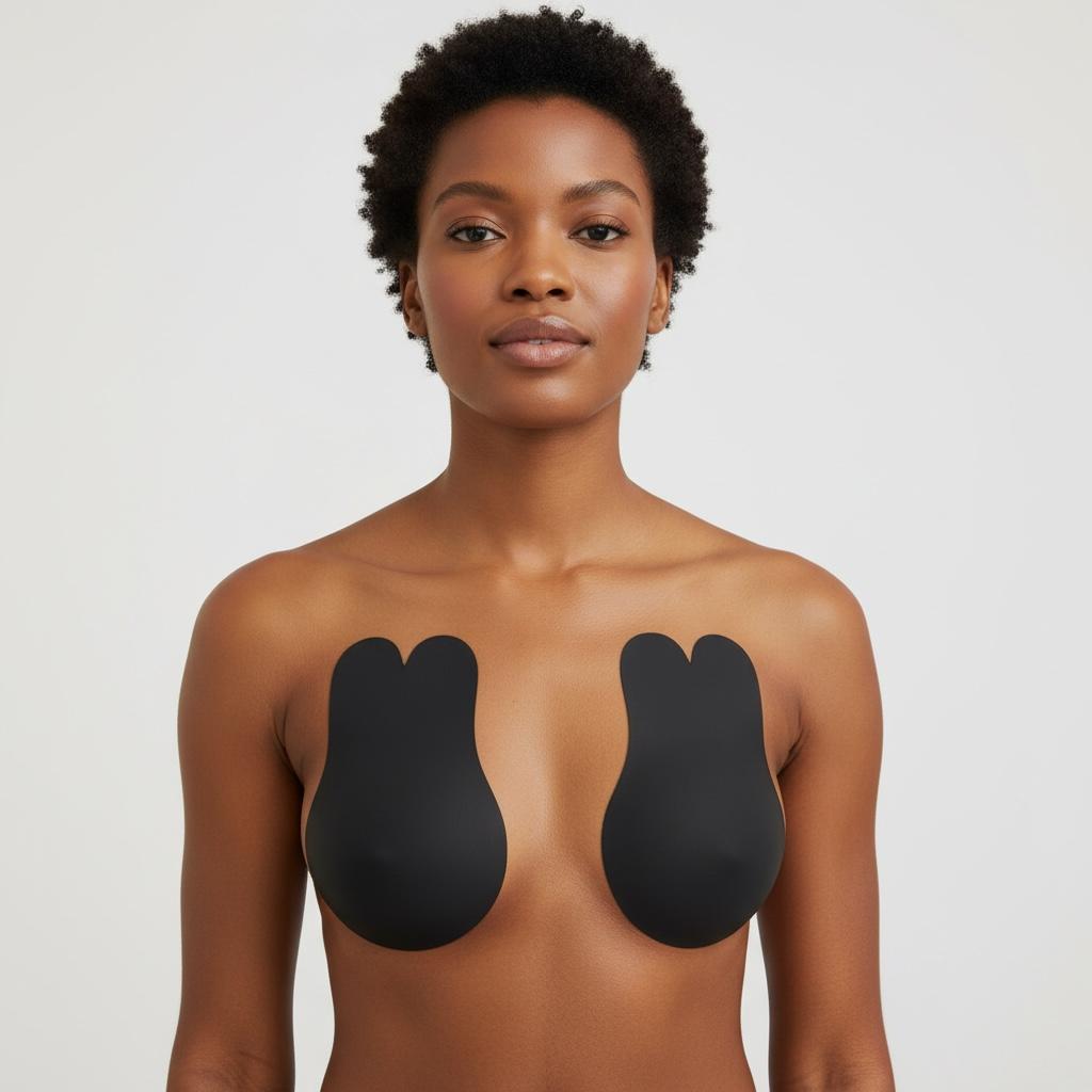 Cache-tétons liftants invisibles OFFUZA noirs, maintien naturel de la poitrine
