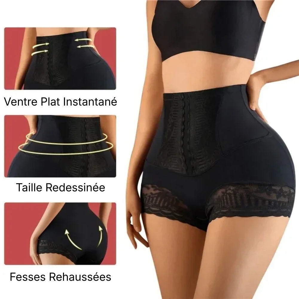 Culotte gainante dentelle OFFUZA avec zones de maintien ventre, taille et fesses