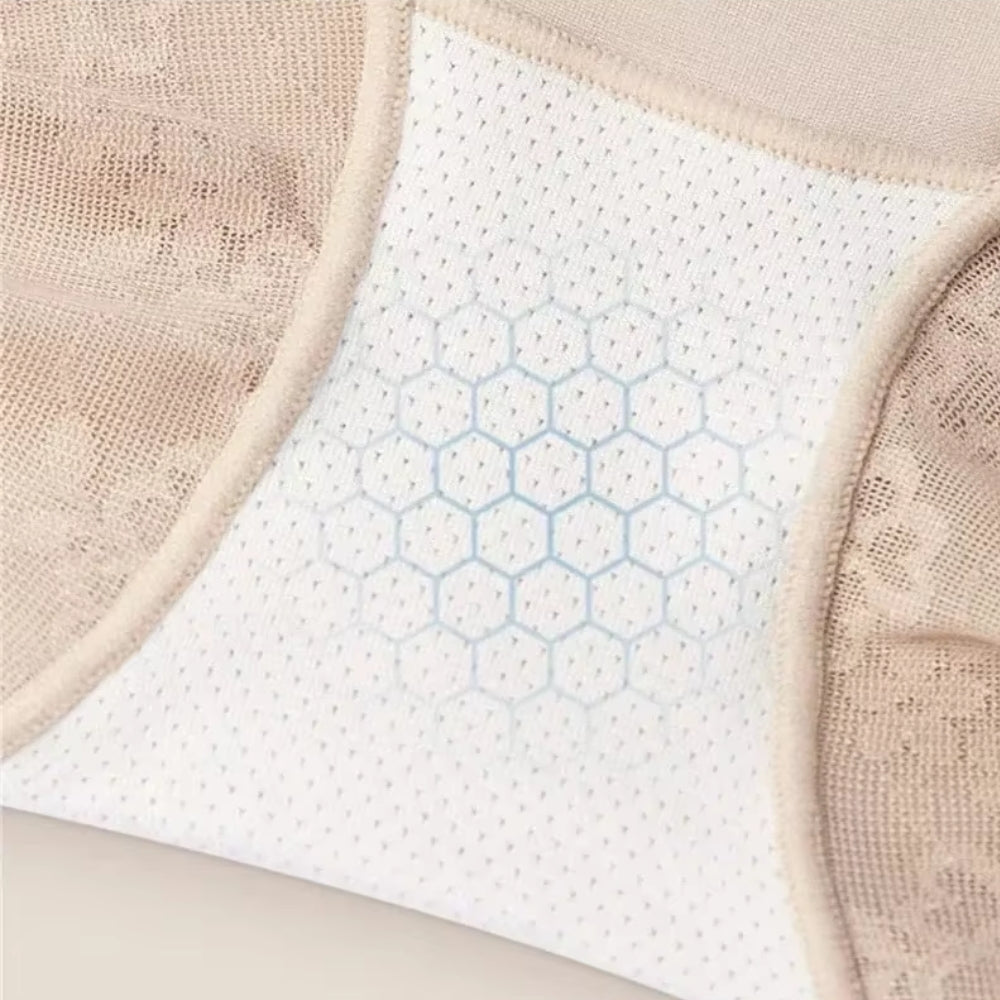 Détail de la matière respirante de la culotte gainante dentelle OFFUZA, confort quotidien