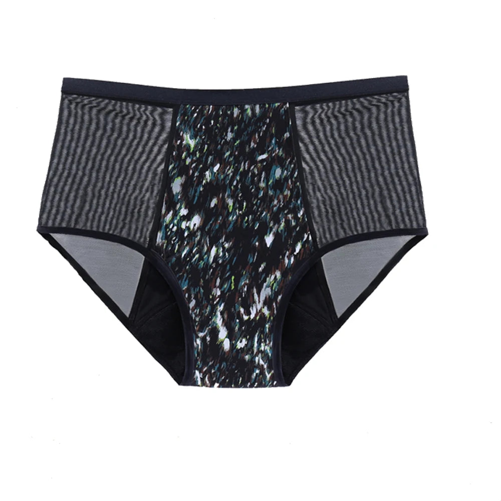 Culotte menstruelle noir galaxy OFFUZA avec zones absorbantes intégrées