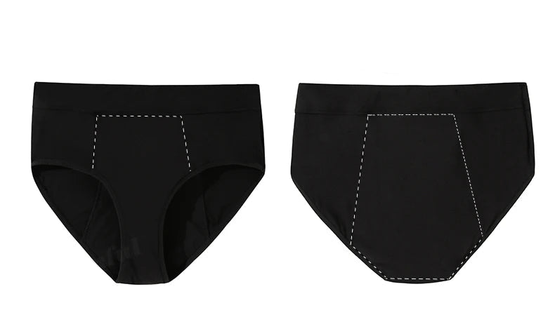 Zone absorbante de la culotte menstruelle noire taille haute OFFUZA