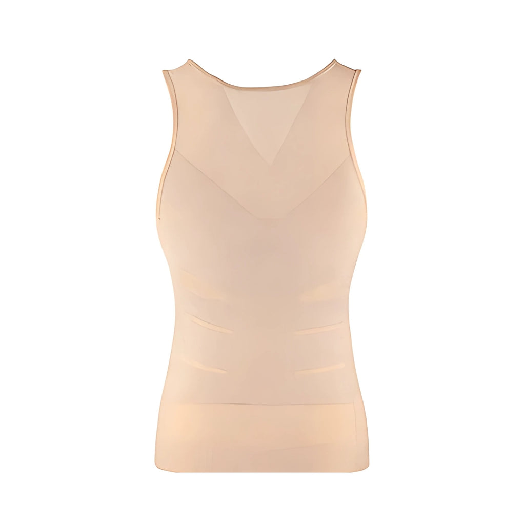 Débardeur sculptant homme beige maintien discret