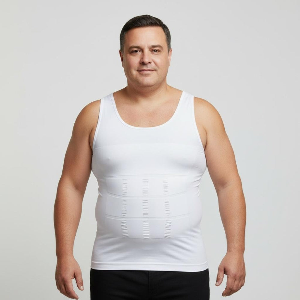 Débardeur sculptant homme blanc maintien ventre