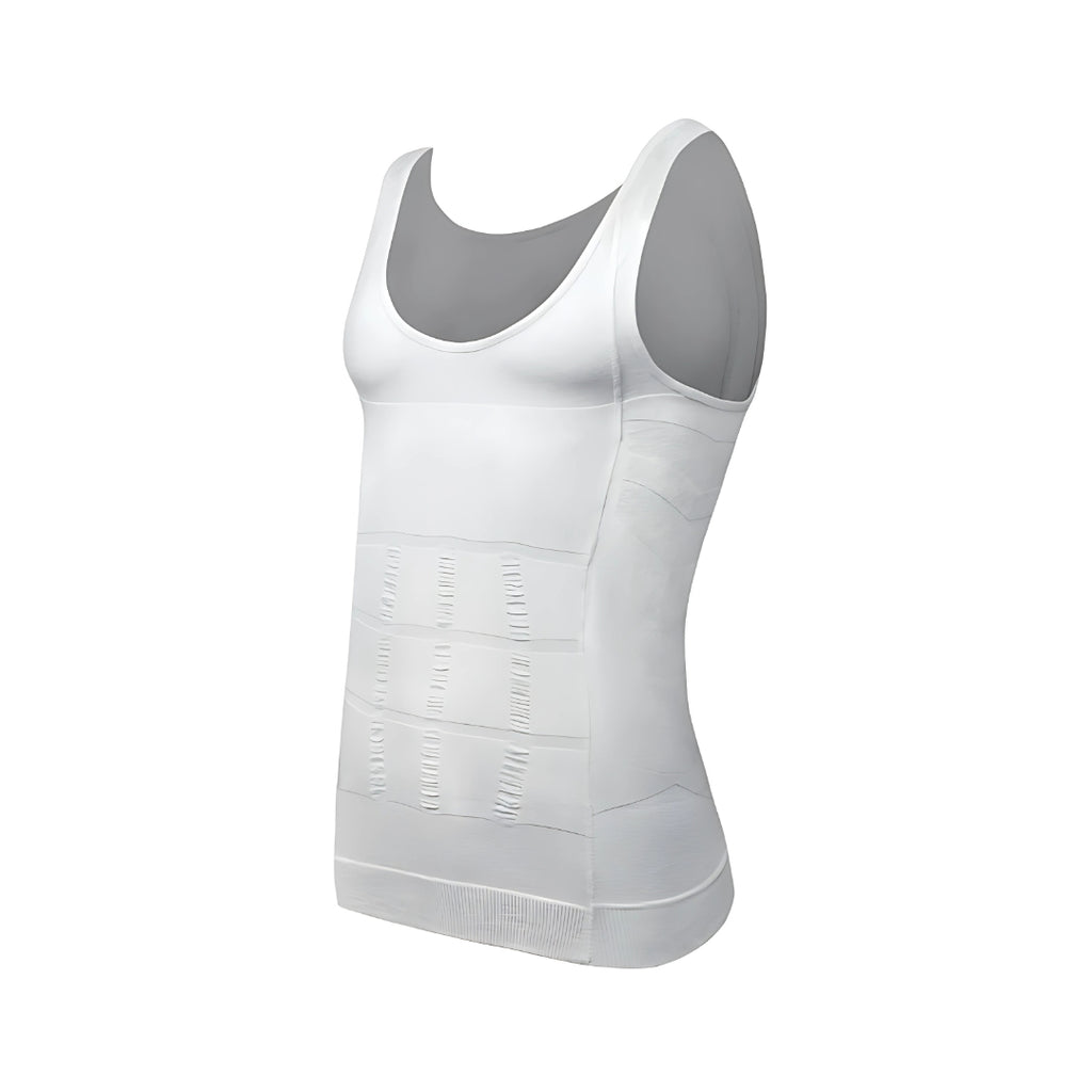Débardeur sculptant homme blanc gainage discret