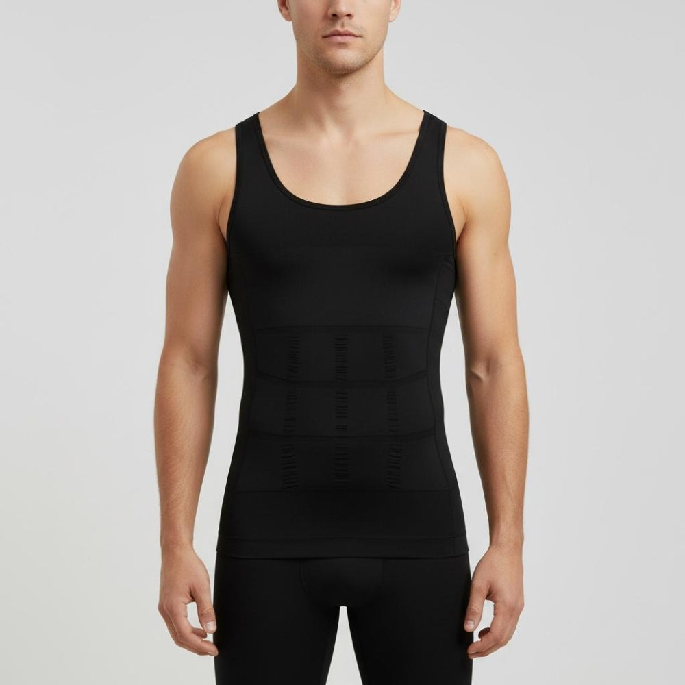 Débardeur sculptant homme noir effet gainant