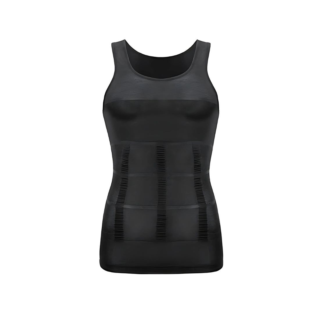 Débardeur sculptant homme noir effet gainant