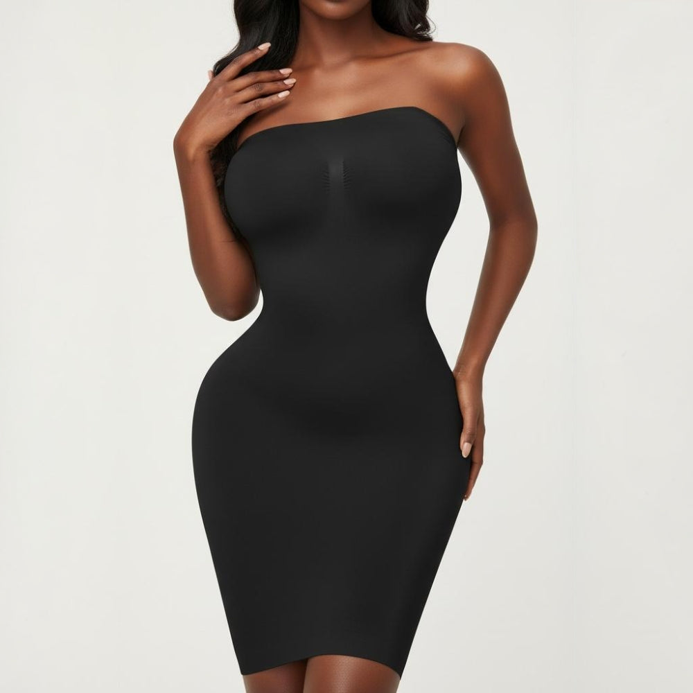 Robe gainante sans manches noire OFFUZA silhouette sculptée
