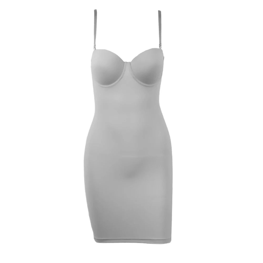 Robe gainante sculptante grise OFFUZA, maintien naturel et coupe ajustée