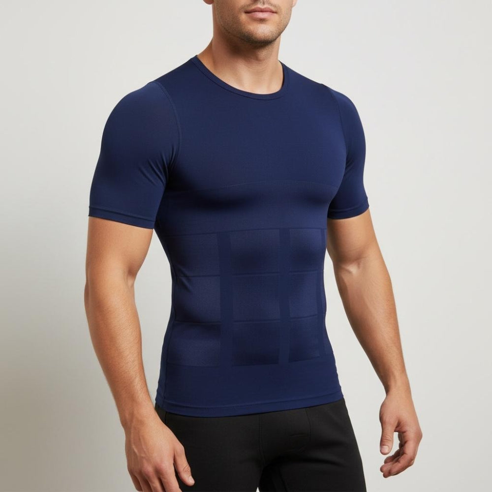 T-shirt sculptant homme bleu marine effet gainant