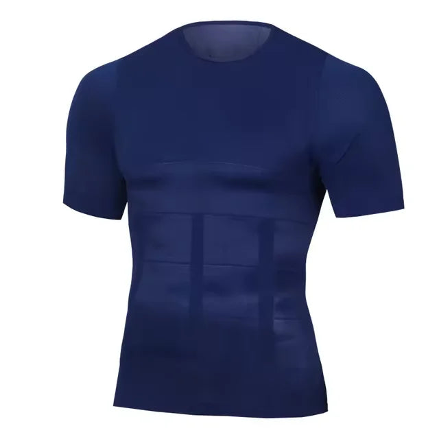 T-shirt sculptant homme bleu maintien discret