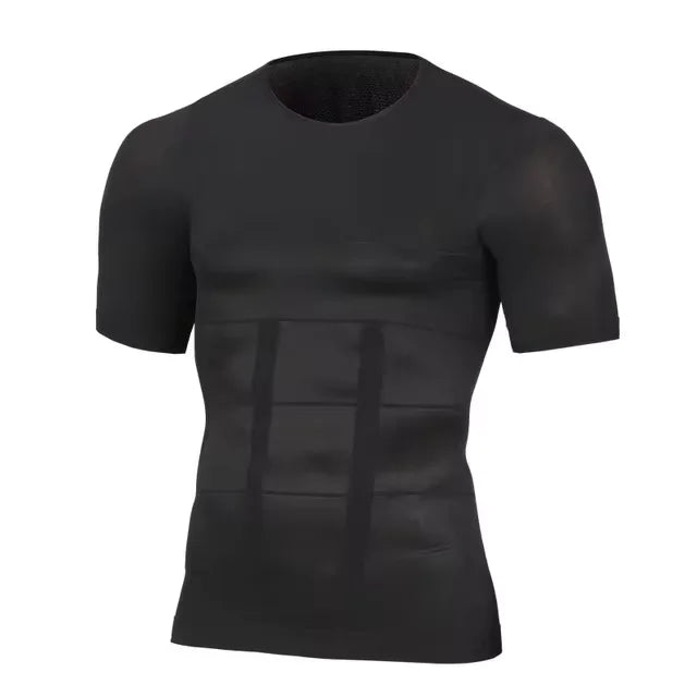 T-shirt sculptant homme noir gainage abdominal